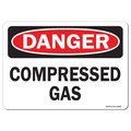 Signmission Safety Sign, OSHA Danger, 7" Height, 10" Width, Aluminum, Compressed Gas, Landscape OS-DS-A-710-L-19280
